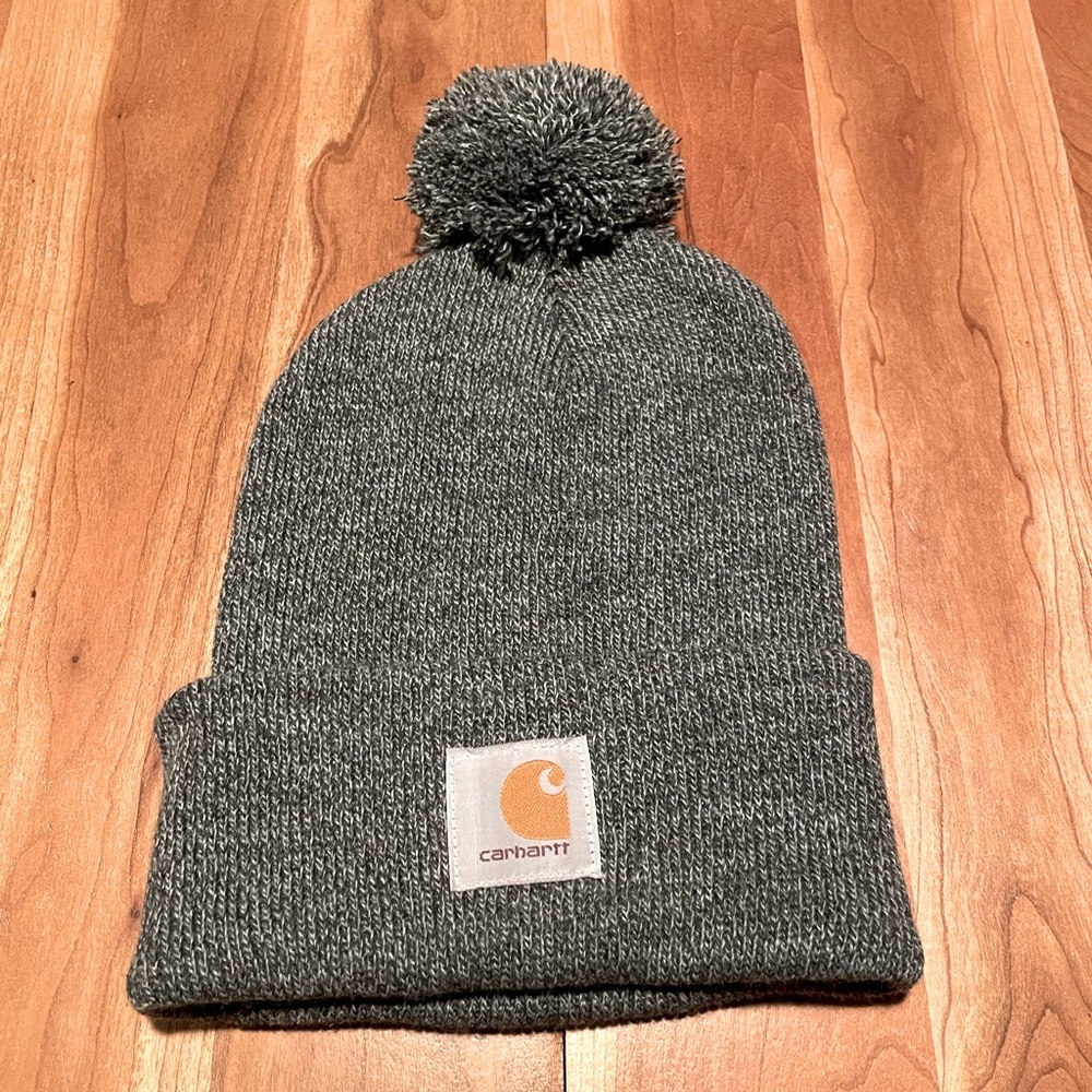 **NWT** Carhartt Grey Pom Beanie